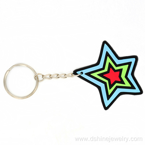 Soft PVC 3D Cartoon Star Promotional Key Chains